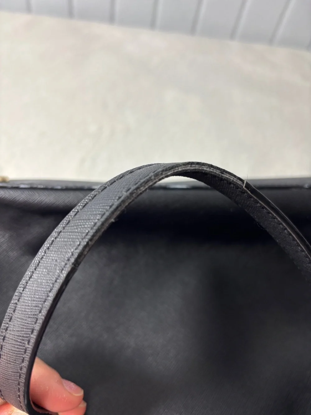 Kate Spade New York  Leather Cow Black Saffiano Tote with Gold Plaque‎